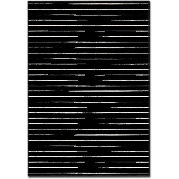 Matto Linento Graf 100x140cm mustavalkoinen
