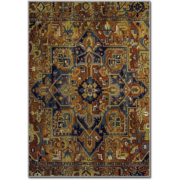 Käytävämatto Linento ASR CRPT-109, 80x140cm, sininen/oranssi