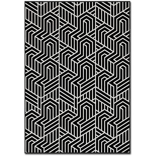 Matto Linento ASR CRPT-120, 160x230cm, mustavalkoinen
