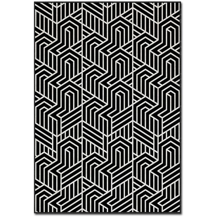 Matto Linento ASR CRPT-120, 160x230cm, mustavalkoinen