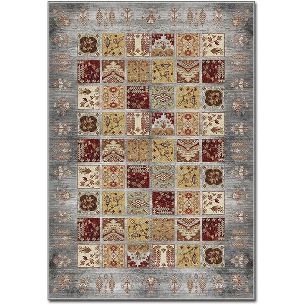 Käytävämatto Linento ASR CRPT-134, 80x140cm, harmaa/punainen