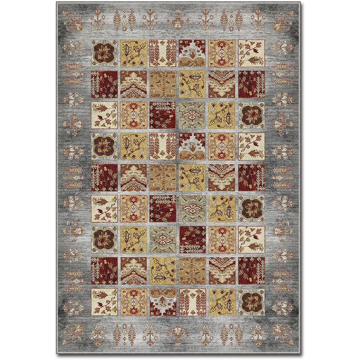 Käytävämatto Linento ASR CRPT-134, 80x140cm, harmaa/punainen