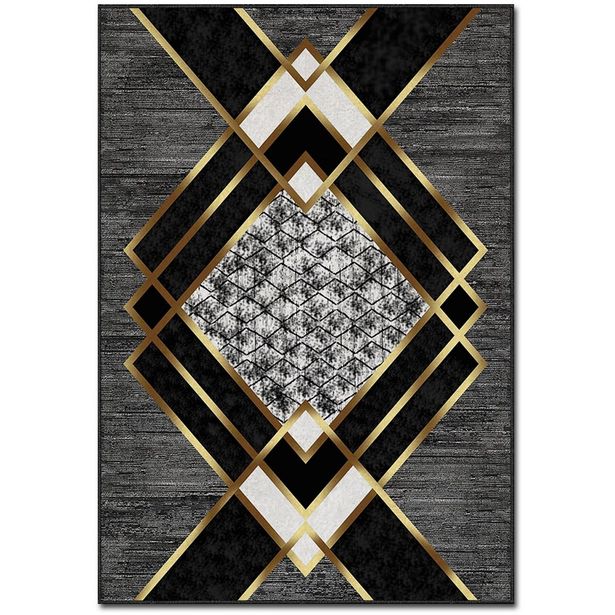 Käytävämatto Linento ASR CRPT-139, 80x140cm, musta/kulta