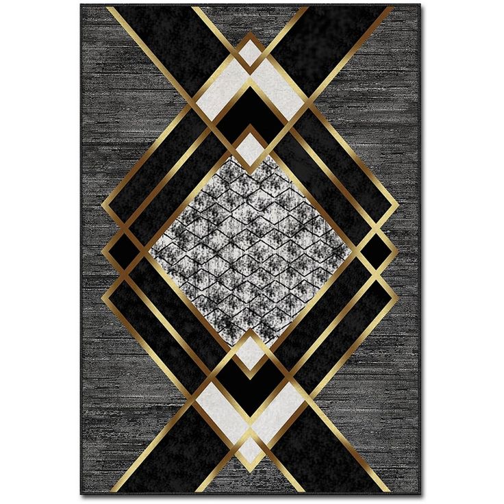 Käytävämatto Linento ASR CRPT-139, 80x140cm, musta/kulta