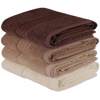 Käsipyyhe Linento, 50x90cm, kerma/beige/ruskea, 4kpl