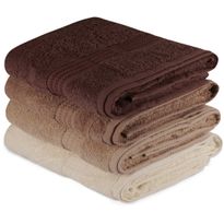 Kylpypyyhe Linento Rainbow 70x140cm valkoinen/beige/ruskea 4kpl