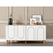 Senkki Linento Furniture Ravone, leveys 150cm, valkoinen/ruskea