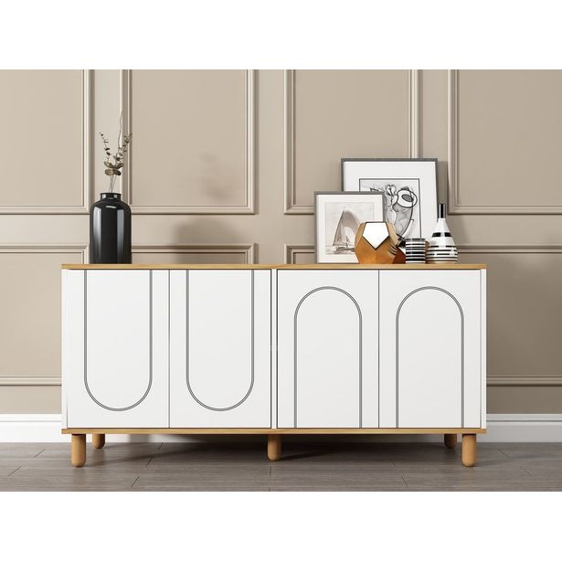 Senkki Linento Furniture Ravone, leveys 150cm, valkoinen/ruskea