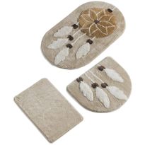 Kylpyhuonemattosetti Linento Rüya, 3kpl, beige