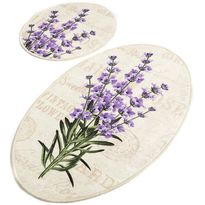 Kylpyhuonemattosetti Linento Lavender, 2kpl, valkoinen/liila