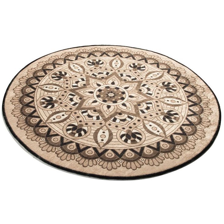 Kylpyhuonematto Linento Mandal, Ø100cm, beige