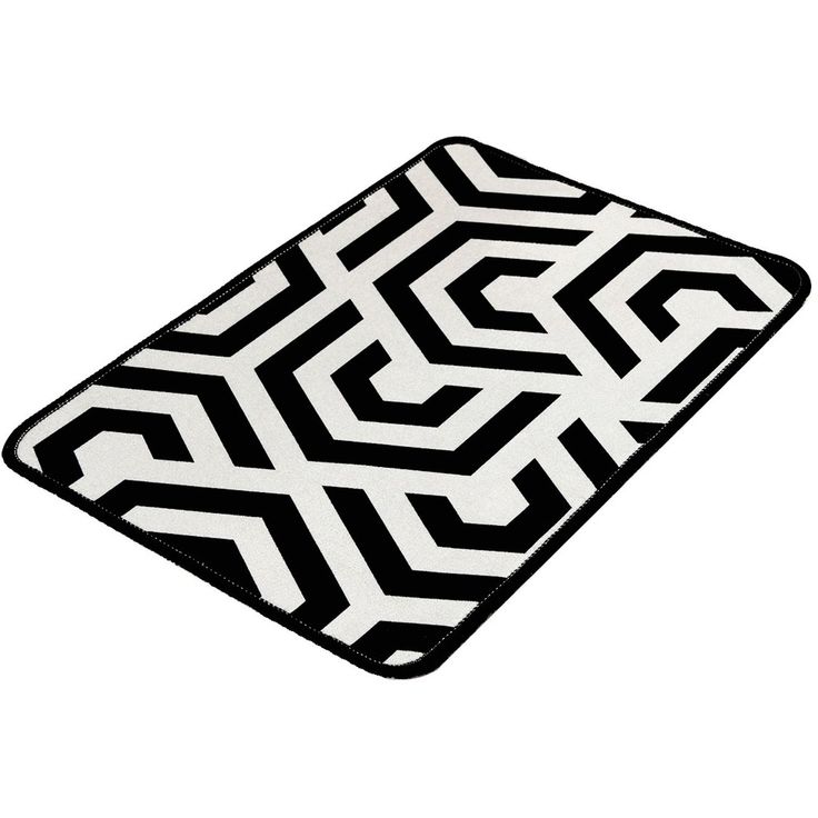 Kylpyhuonematto Linento Line, 40x60cm, mustavalkoinen