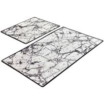 Kylpyhuonemattosetti Linento Marble, 2kpl, valkoinen