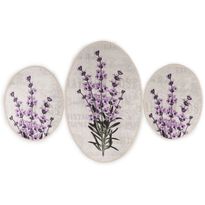 Kylpyhuonemattosetti Linento Lavender, 3kpl, valkoinen/liila
