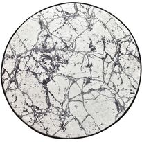 Kylpyhuonematto Linento Marble, Ø100cm, valkoinen