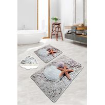 Kylpyhuonemattosetti Linento Starfish, 2kpl, beige