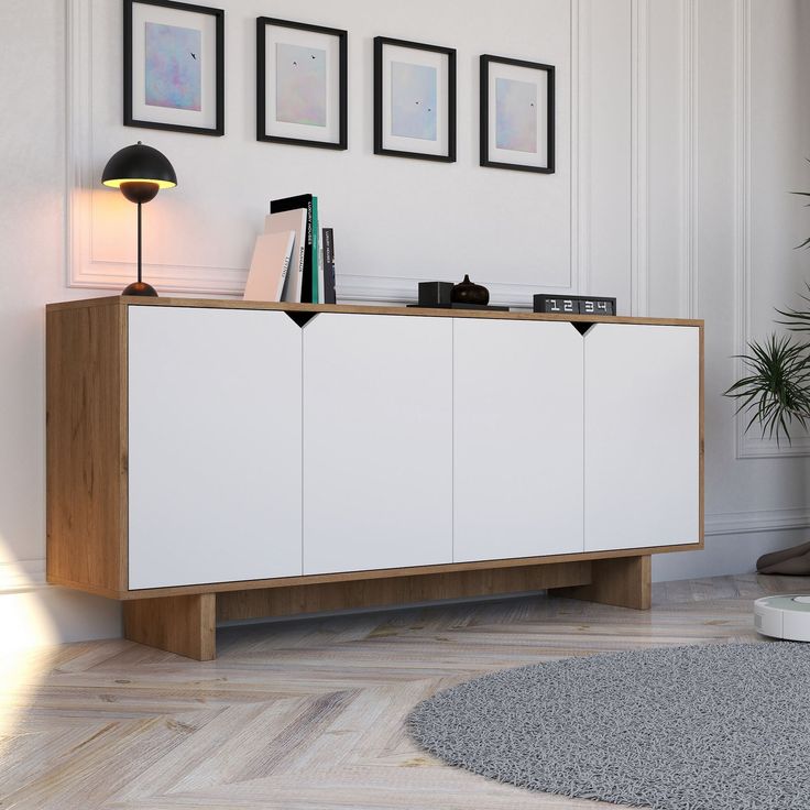 Senkki Linento Furniture Mete, leveys 180cm, valkoinen/ruskea
