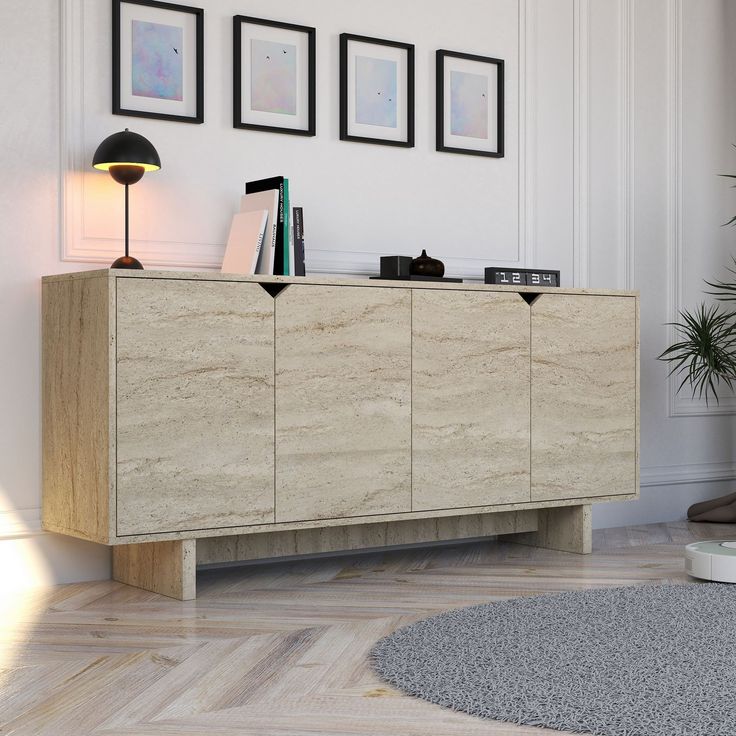 Senkki Linento Furniture Turan, leveys 180cm, beige travertiinikuosi