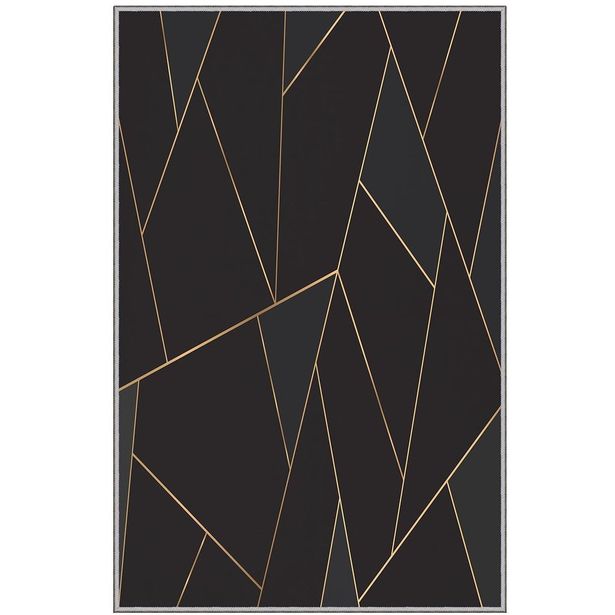 Käytävämatto Linento EXFAB321, 80x200cm, musta/kulta