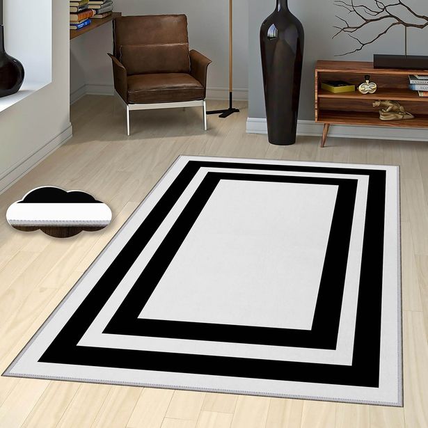 Matto Linento EEXFAB753, 180x280cm, musta/valkoinen