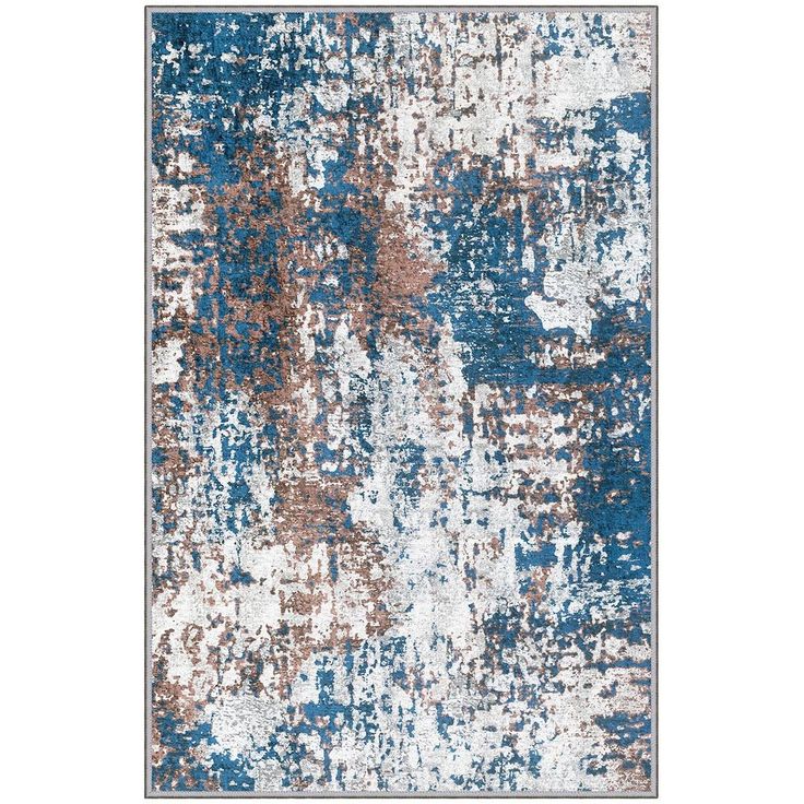 Käytävämatto Linento EEXFAB804, 80x120cm, sininen/beige