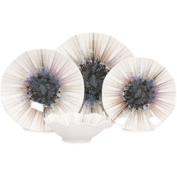 Lautassetti Linento Hieta, 24 osaa, ruskea