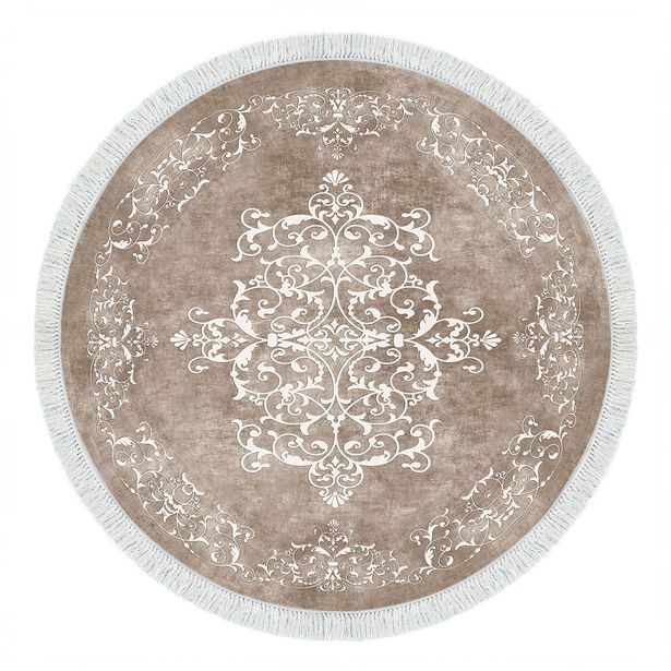 Pyöreä matto Linento Aline Ø160cm beige/valkoinen