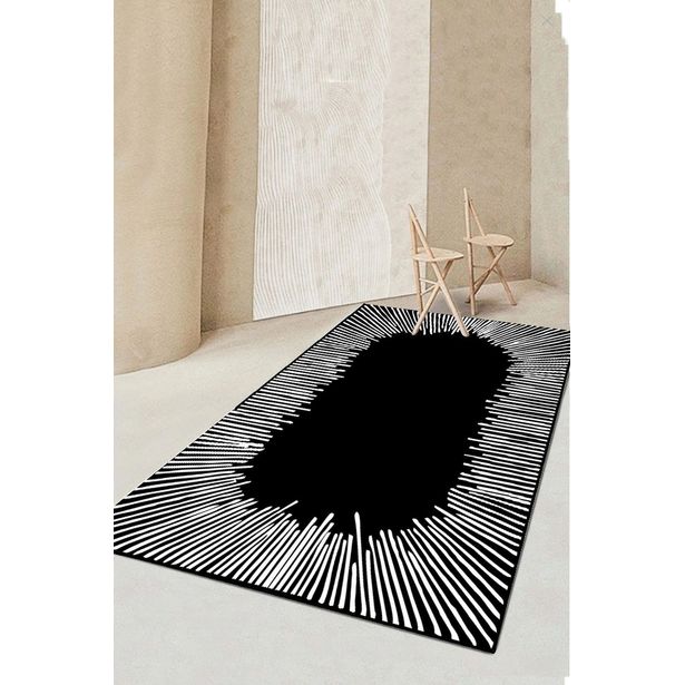 Matto Linento Somber, mustavalkoinen, eri kokoja