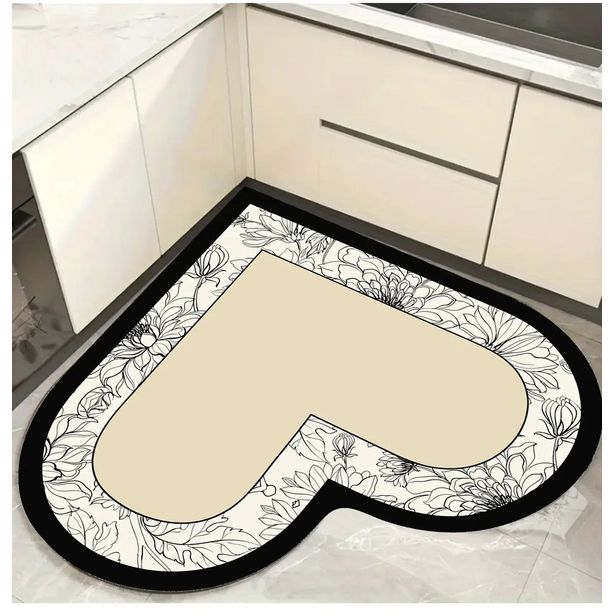 Matto Linento Jarta, beige, sydämenmuotoinen, eri kokoja