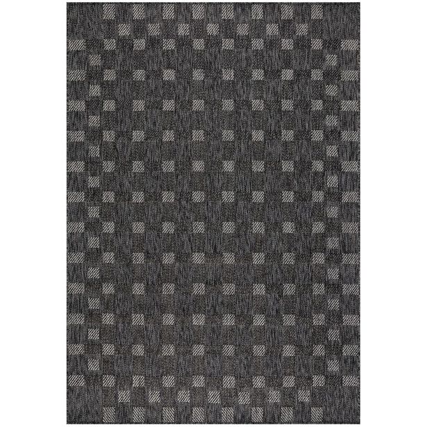 Matto Linento Check, 80x150cm, antrasiitti