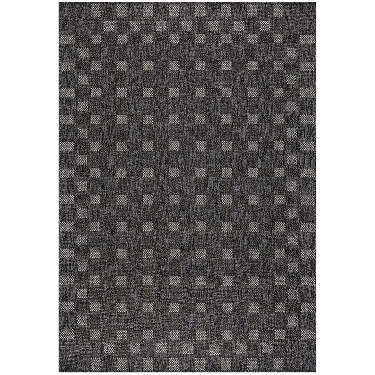 Matto Linento Check, 80x150cm, antrasiitti