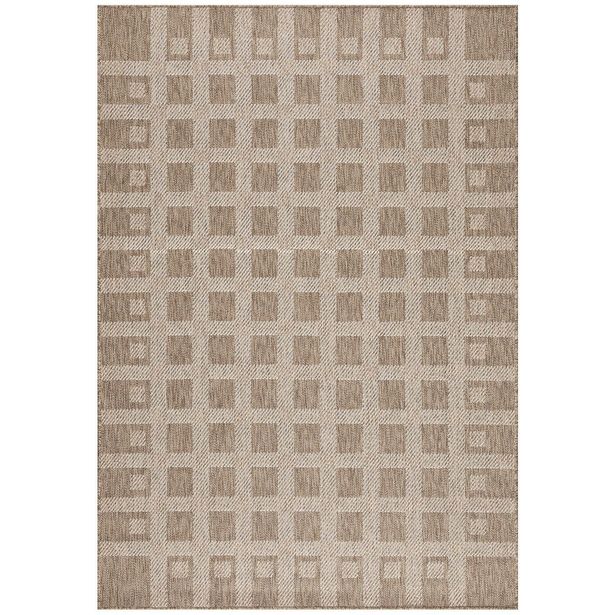 Matto Linento Check, 80x150cm, ruskeanbeige