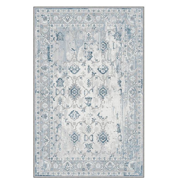 Käytävämatto Linento EEXFAB1060, 80x120cm, harmaa/sininen