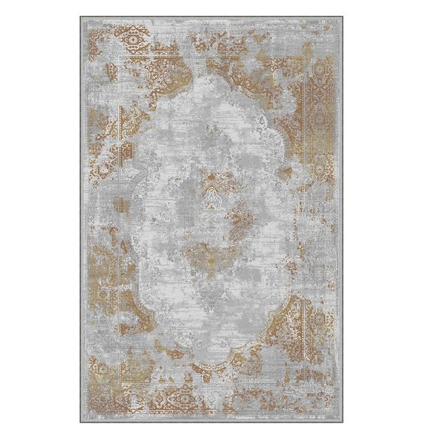 Matto Linento EEXFAB1196, 100x150cm, harmaa/kulta