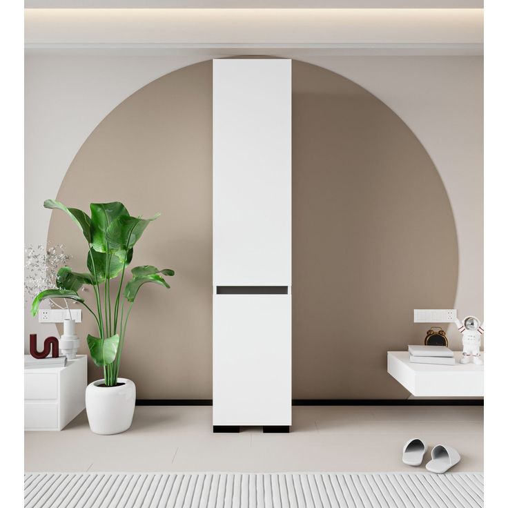 Vaatekaappi Linento Furniture Floransa 45, 45x210cm, valkoinen/antrasiitti