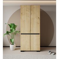 Vaatekaappi Linento Furniture Floransa 90 V2, 90x210cm, vaalean ruskea/antrasiitti