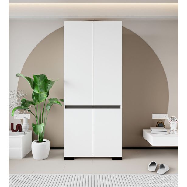 Vaatekaappi Linento Furniture Floransa 90, 90x210cm, valkoinen/antrasiitti