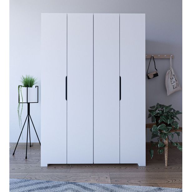 Vaatekaappi Linento Furniture Monza 120, 120x180cm, valkoinen