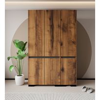 Vaatekaappi Linento Furniture Floransa 135 V2, 135x210cm, ruskea/antrasiitti