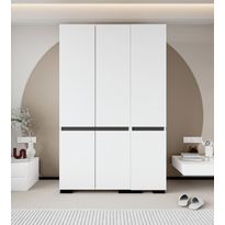 Vaatekaappi Linento Furniture Floransa 135 V2, 135x210cm, valkoinen/antrasiitti