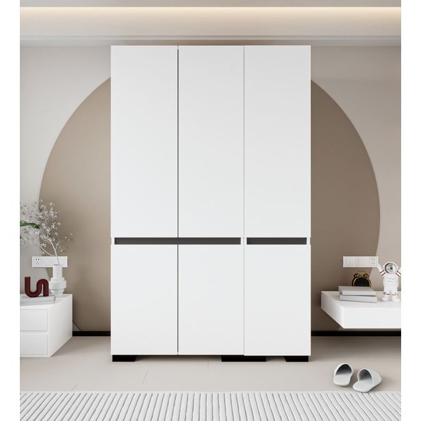 Vaatekaappi Linento Furniture Floransa 135 V2, 135x210cm, valkoinen/antrasiitti