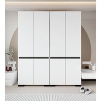 Vaatekaappi Linento Furniture Floransa 180, 180x210cm, valkoinen/antrasiitti