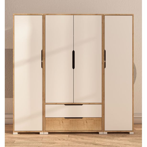 Vaatekaappi Linento Furniture Flora 184, 184x183cm, valkoinen