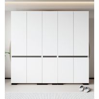 Vaatekaappi Linento Furniture Floransa 225, 225x210cm, valkoinen/antrasiitti