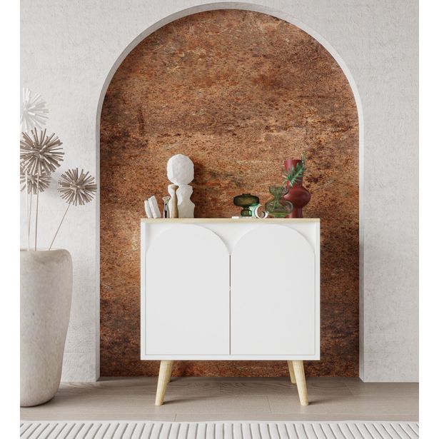 Kaappi Linento Furniture Venezia 75, 76x80cm, valkoinen/ruskea