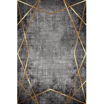 Käytävämatto Linento HMNT753, 80x150cm, harmaa/kulta