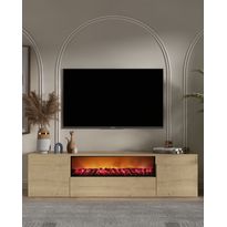 TV-taso Linento Furniture Elodi, leveys 180cm, sähkötakalla, ruskea