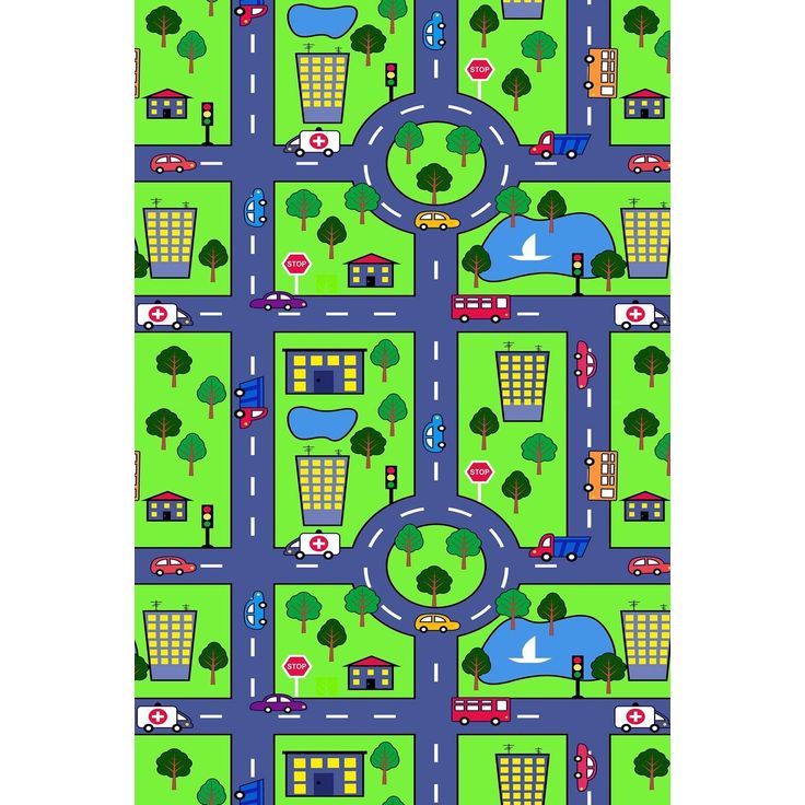 Liikennematto Linento HMNT458, 60x100cm, vihreä/sininen