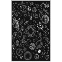 Lastenhuoneen matto Linento HMNT488, 60x100cm, mustavalkoinen
