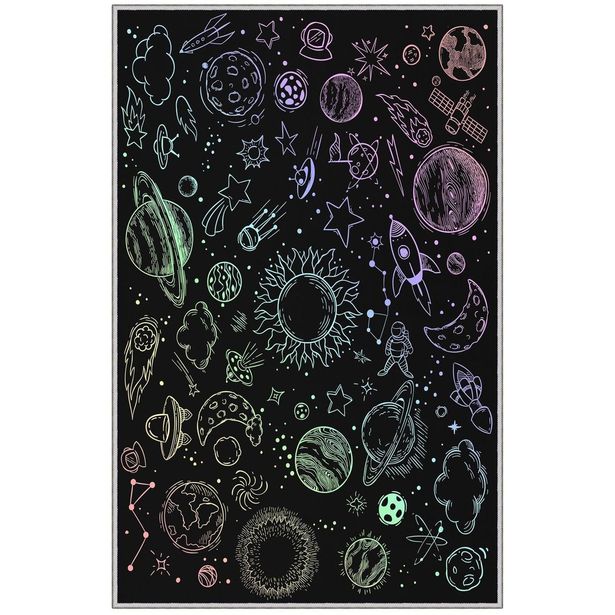 Lastenhuoneen matto Linento HMNT489, 100x200cm, musta